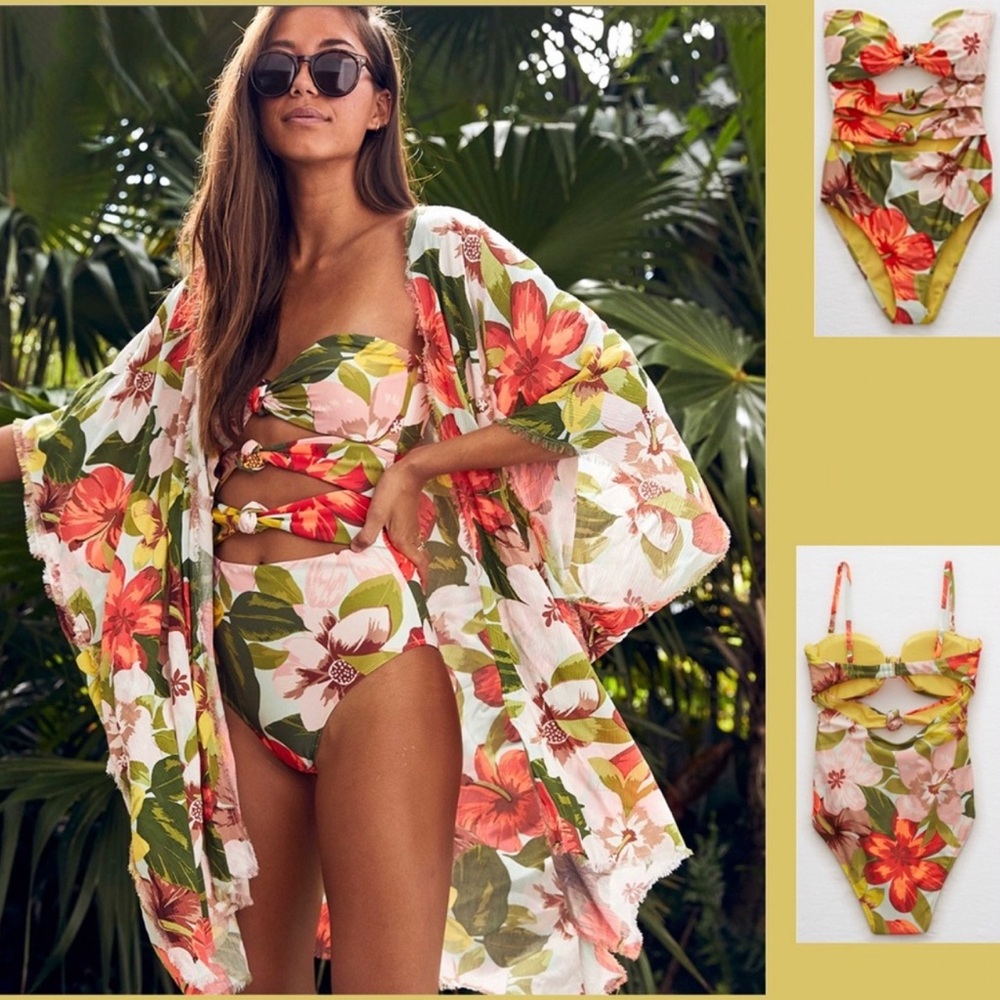 aerie Triple Knot Cheeky Coquina One Piece NWT